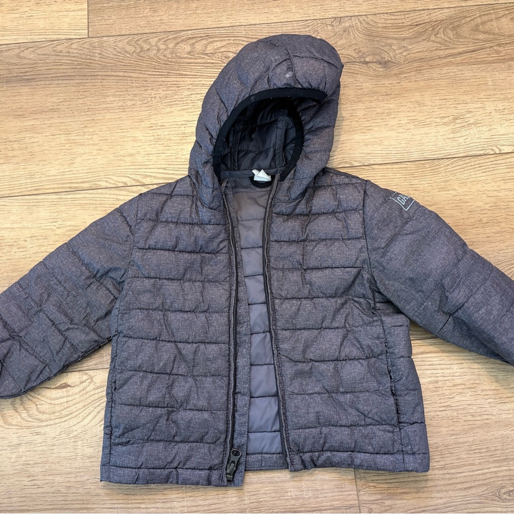 GAP Boys Quilted Hooded Puffer Jacket - Heather Gray